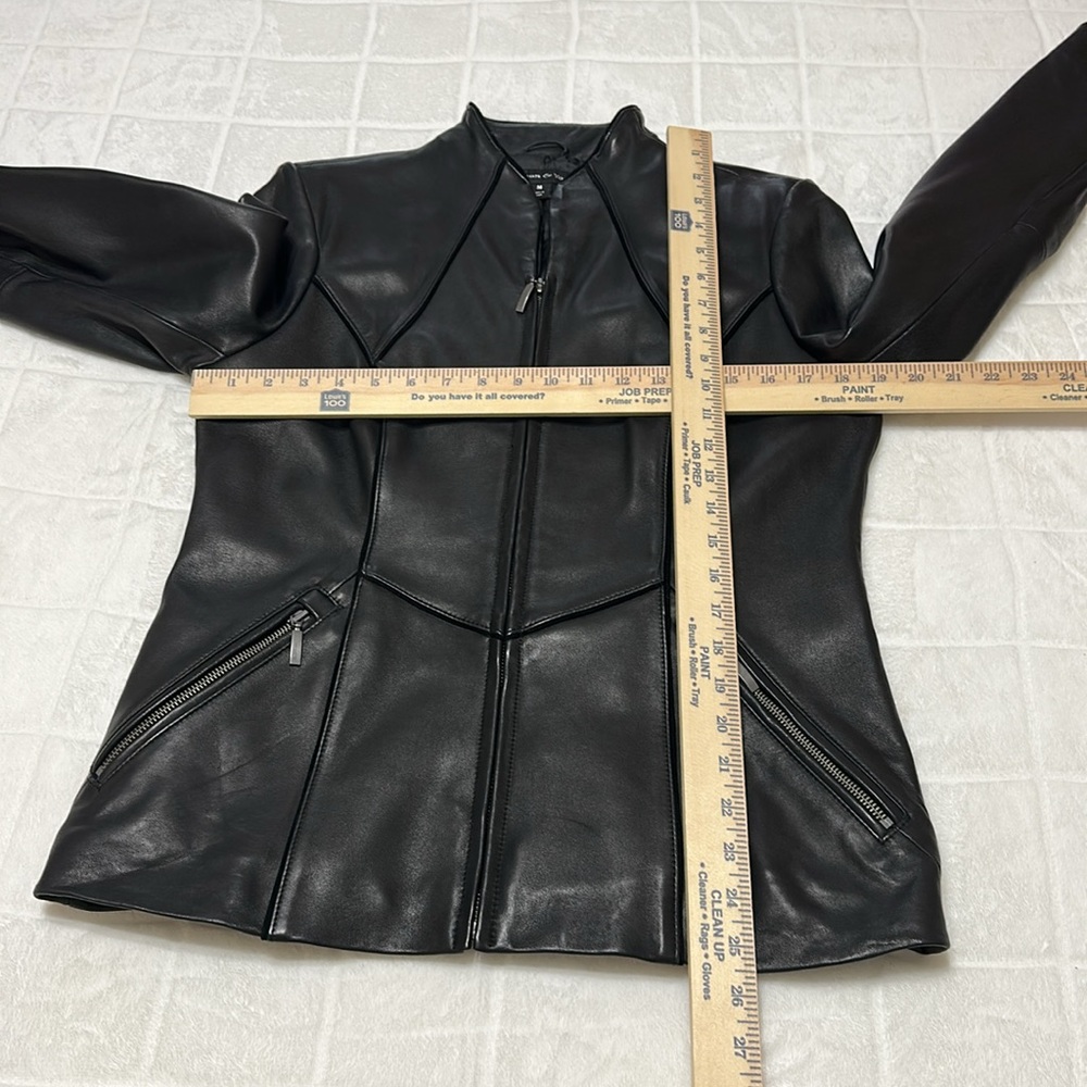 Preston & York Elegant Black Leather Coat, Women’s Size Medium - Picture 9 of 12